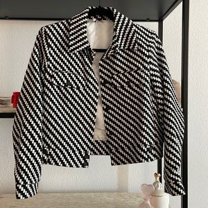 Black and White Print Topshop Jacket